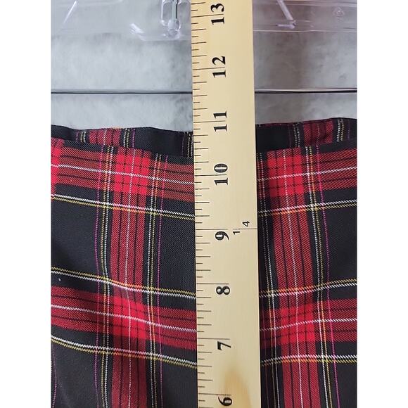 Time and Tru Red Plaid Mid Rise Side Zip Tapered Stretch Pants Women's 12 - Picture 9 of 12